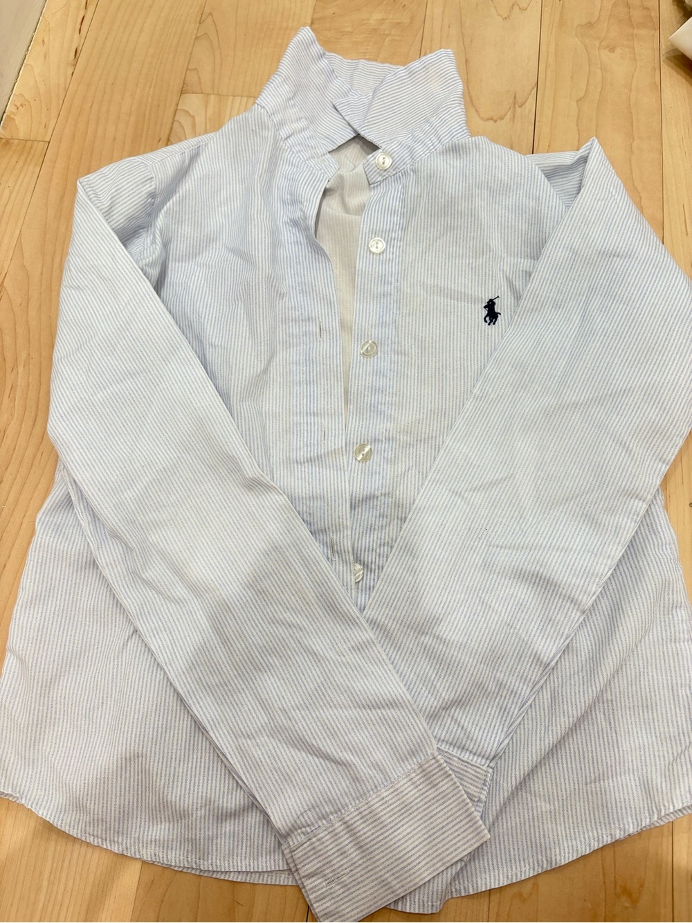 Ralph Lauren Blue and White Pinstripe Dress Shirt